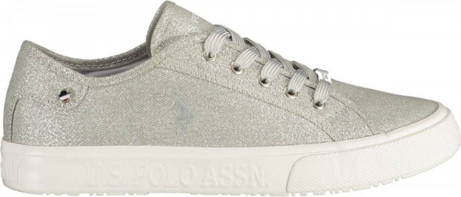 U.s. Polo Assn. Zilveren Sneakers voor Dames met Veters Grijs Dames