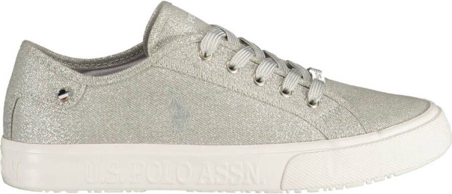 U.s. Polo Assn. Sportieve Zilveren Veterschoenen met Logo Gray Dames