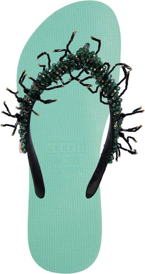 Uzurii Bahia Black dames slippers Mint green