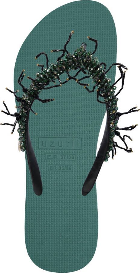 Uzurii Bahia Black dames slippers Army Green