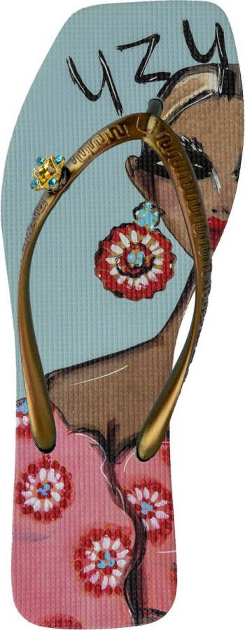 Uzurii Beach Printed Claudia Dames Slippers Azul