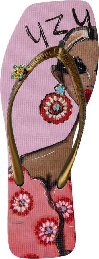 Uzurii Beach Printed Claudia Dames Slippers Rosa