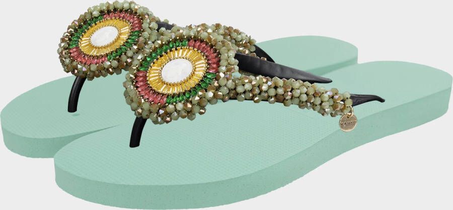 Uzurii Maria Army Green dames slippers Mint green