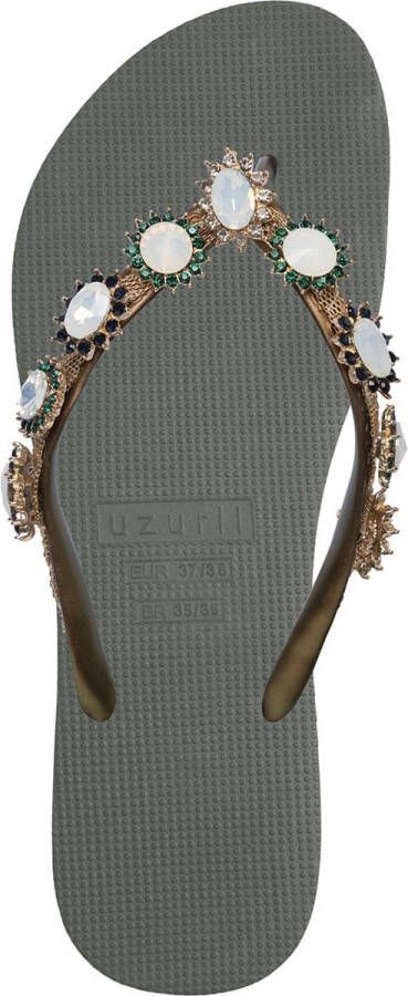 Uzurii Pearl Monroe Dames Slippers Army Green | Groen | Kunststof