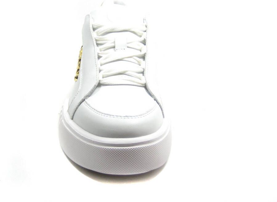 Valentino Witte leren sneaker met gouden logo White Dames