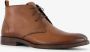 Van Beers hoge leren heren veterschoenen cognac - Thumbnail 1