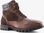 Van Beers leren heren veterboots bruin met suede - Thumbnail 1