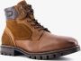 Van Beers leren heren veterboots cognac met suede - Thumbnail 1