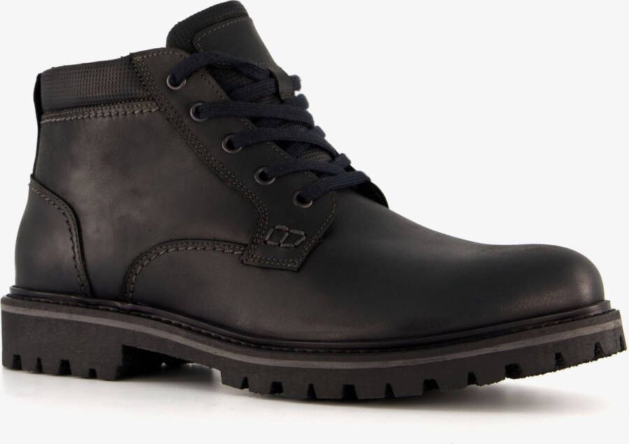 Van Beers leren heren veterboots zwart