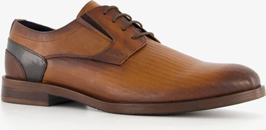 Van Beers leren heren veterschoenen cognac