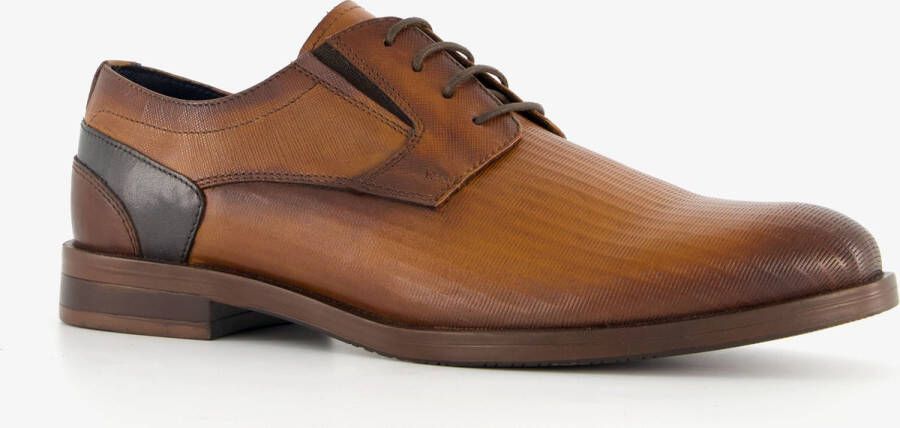 Van Beers leren heren veterschoenen cognac