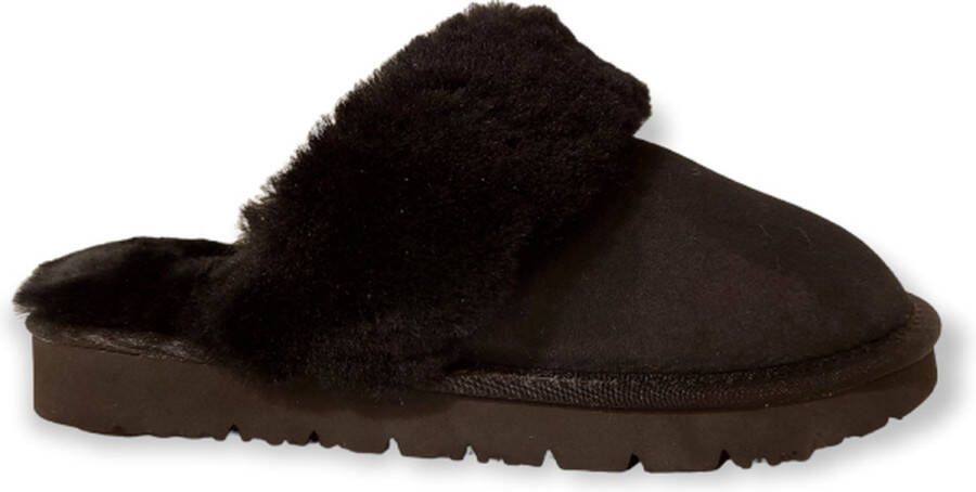 Van Driel Shoes Pantoffel Sheepskin Scuff Sis Zwart - Foto 1