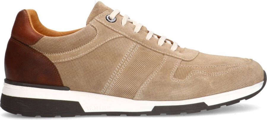 Van Lier Heren Beige suède sneakers