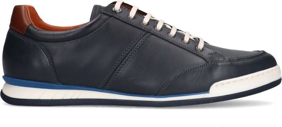 Van Lier Heren Blauwe leren sneakers