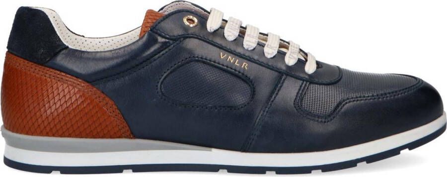 Van Lier Heren Blauwe leren sneakers