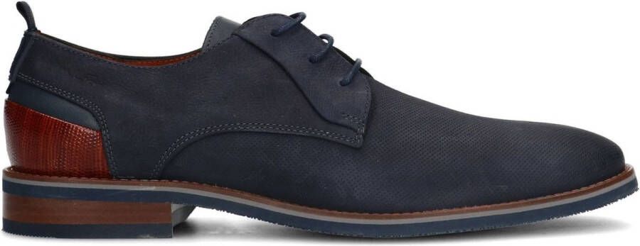 Van Lier Heren Blauwe nubuck veterschoenen