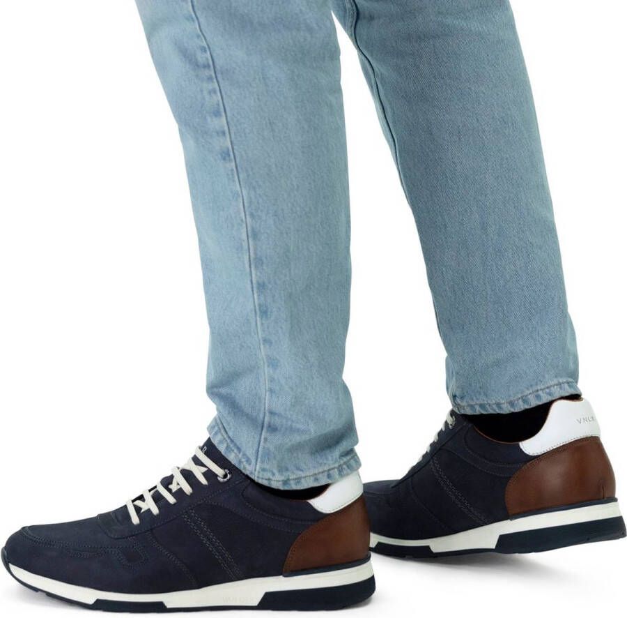 Van Lier Heren Blauwe nubuck sneakers