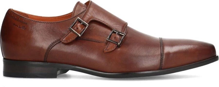 Van Lier Heren Cognac leren gespschoenen