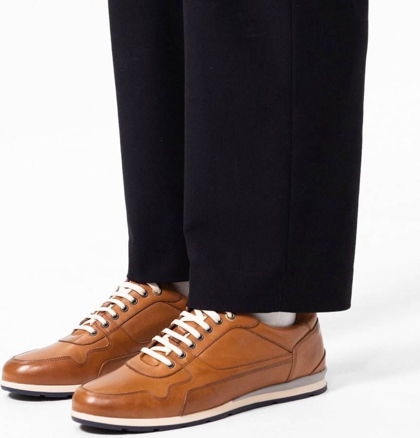 Van Lier Heren Cognac leren sneakers