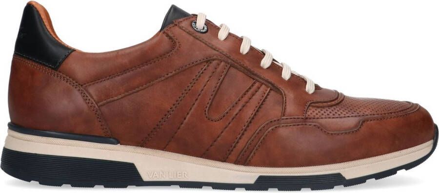 Van Lier Heren Cognac leren sneakers - Foto 1