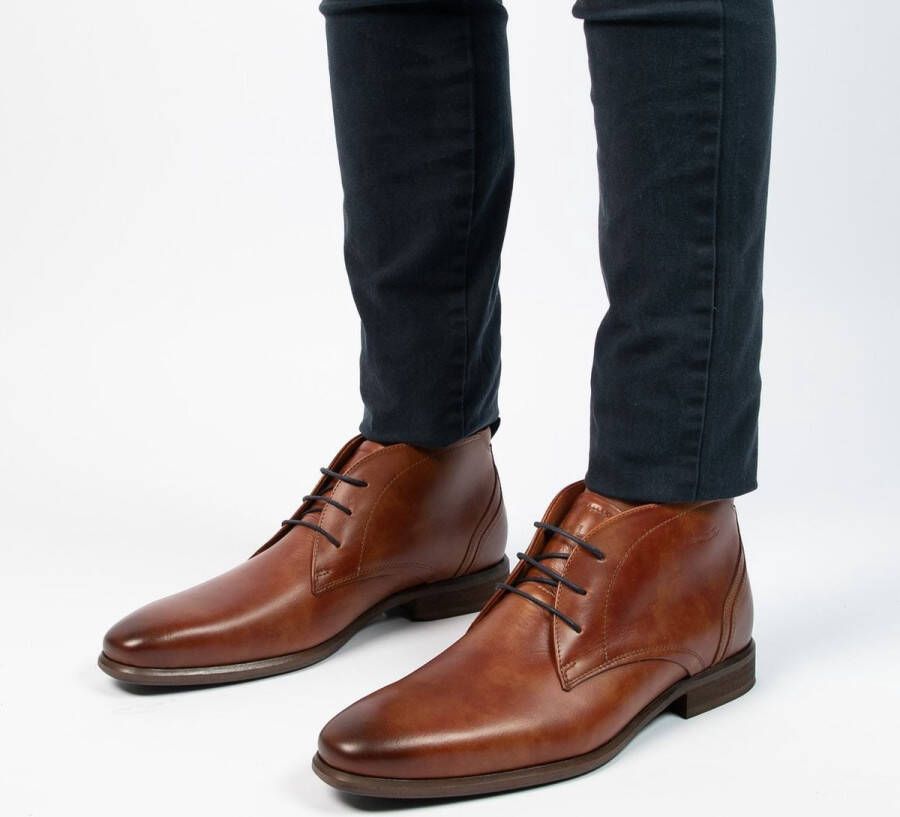 Van Lier Heren Cognac leren veterschoenen