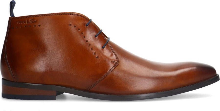 Van Lier Heren Cognac leren veterschoenen