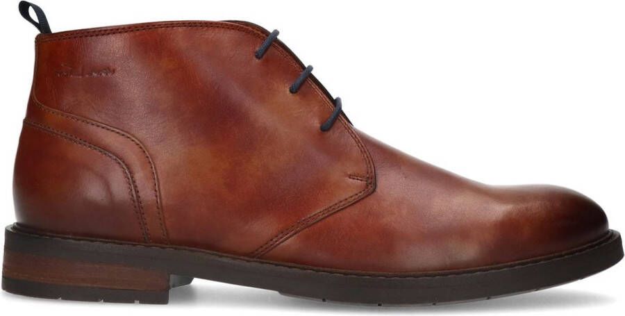 Van Lier Heren Cognac leren veterschoenen