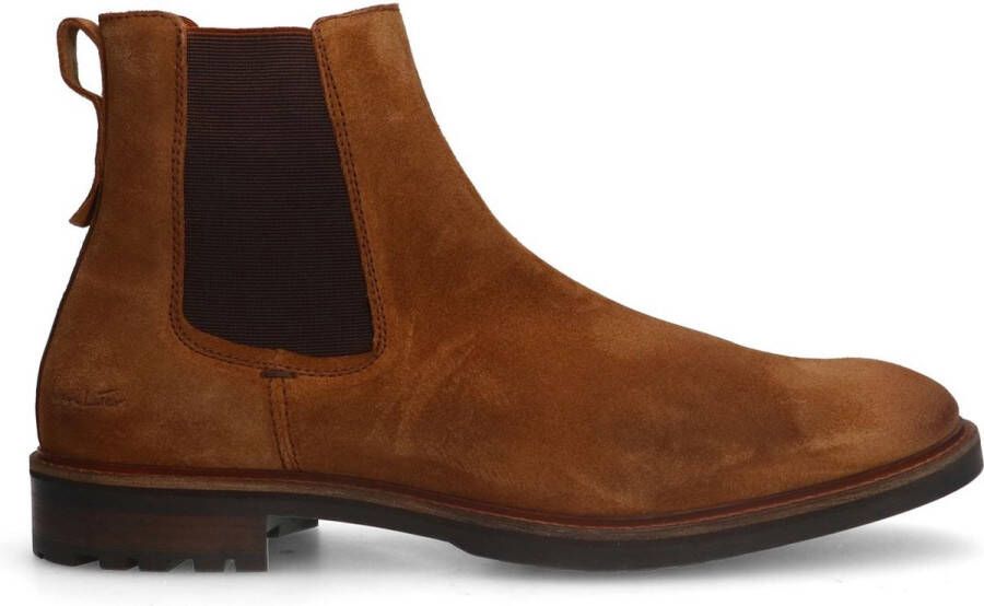 Van Lier Heren Cognac suède chelsea boots