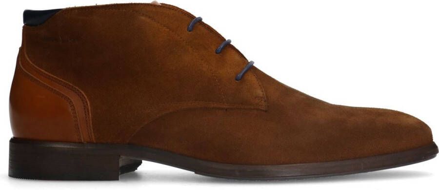 Van Lier Heren Cognac suède veterboots