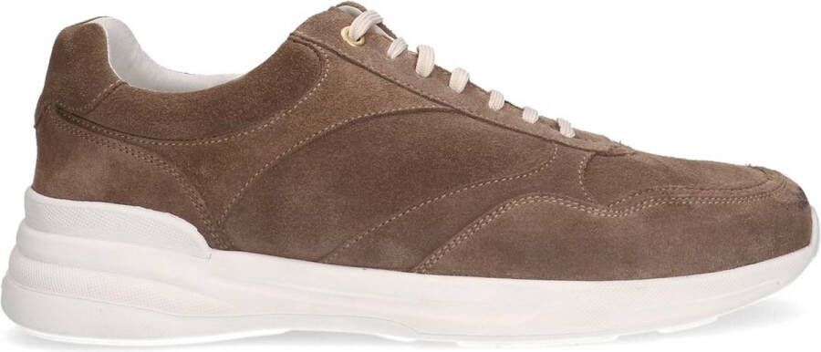 Van Lier Heren Taupe suède sneakers