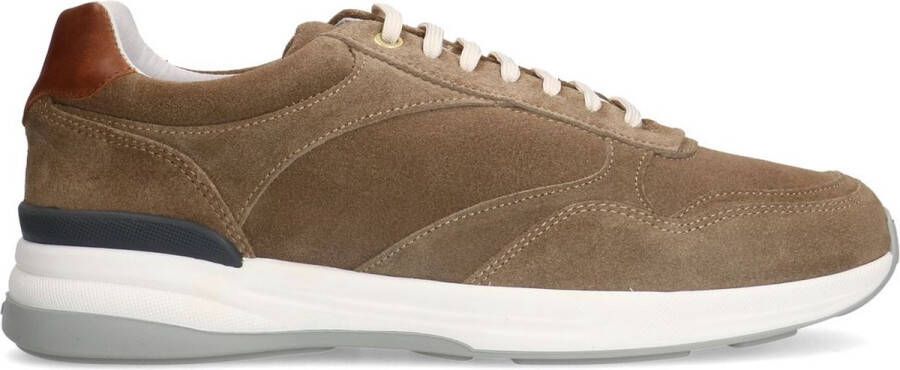 Van Lier Heren Taupe suède sneakers