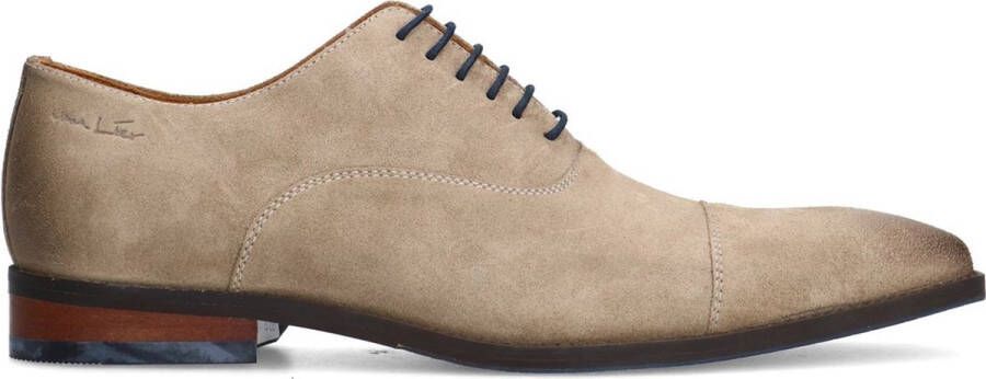 Van Lier Heren Taupe suède veterschoenen