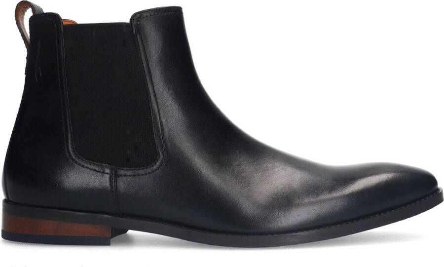 Van Lier Heren Zwarte leren chelsea boots