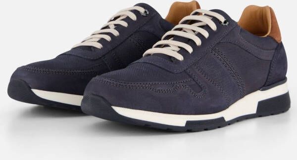 Van Lier Positano Sneakers blauw Leer