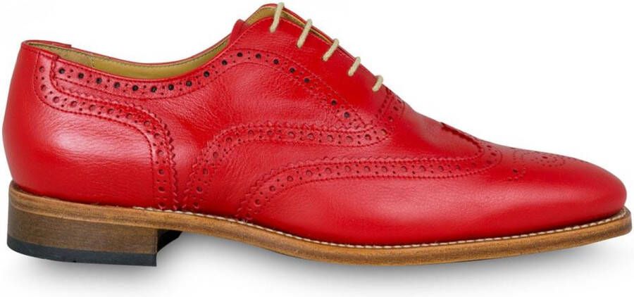 strip Demonteer Lodge VanPalmen Quirey Nette schoenen heren veterschoen rood goodyear-maakzijze  topkwaliteit - Schoenen.nl