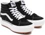 Vans Ua Sk8 Hi Stacked Suede Canvas Black Blanc Sneaker - Thumbnail 2