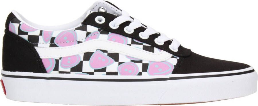 Vans Ward Happy Checkerboard Sneaker Vrouwen Zwart multi Maat