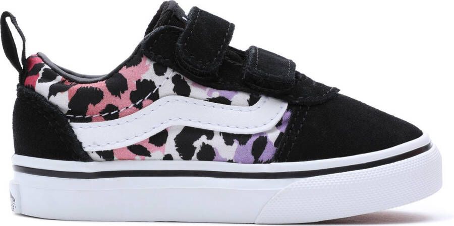 Vans Ward V sneakers zwart wit roze Meisjes Canvas Dierenprint 25