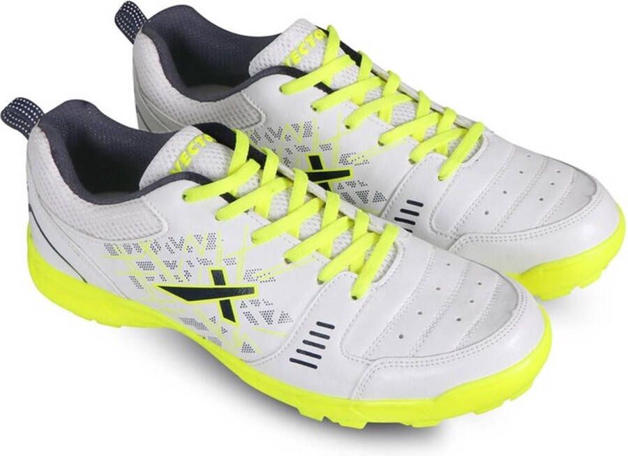 Vector X Blaster 22Y Cricket Schoenen Wit & Groen Materiaal: Synthetisch Leer Mesh & PVC Voor Jongens en Mannen Sluiting: Vetersluiting Eva Sok Voering Lichtgewicht Buitenzool