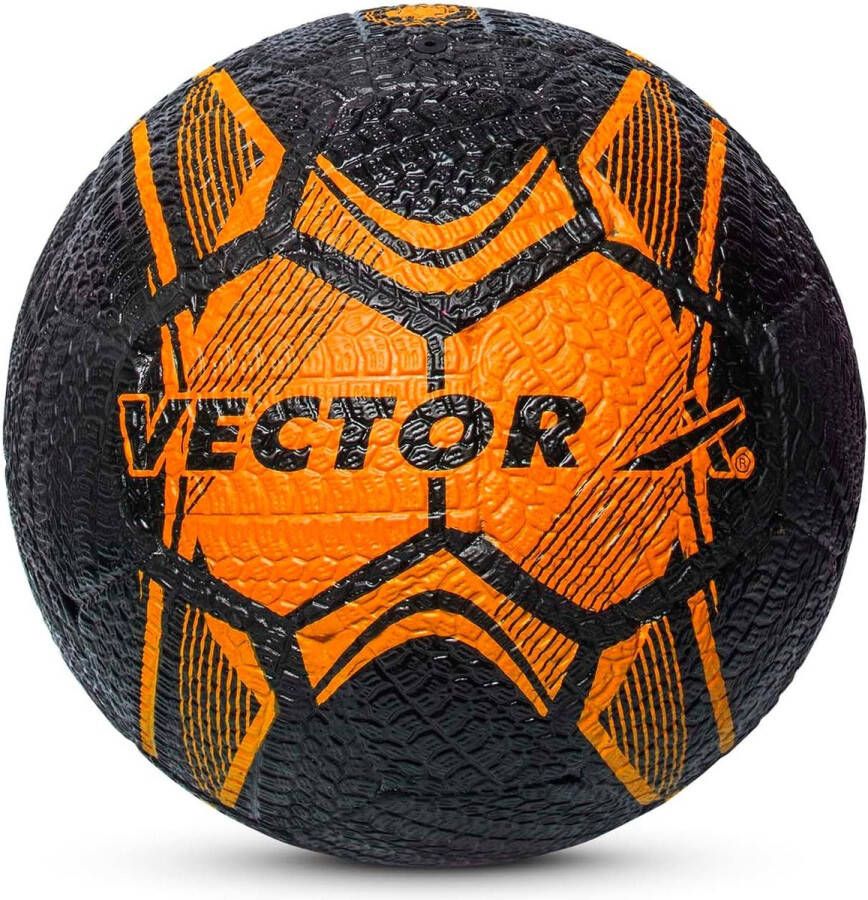 Vector X Straatvoetbal (Oranje Zwart Materiaal-gevormd rubber All Surface Hoge Bounce Hoge Snelheid Rubberen Buitenkern Hoge Luchtdichte Blaas 32 Paneel Training