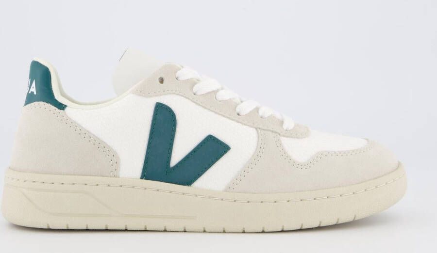 Veja Vx0102796B witte mesh+beige groen logo sneakers White Heren