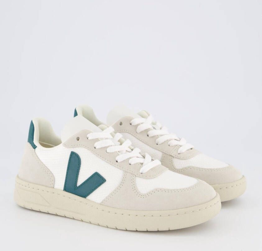 Veja Vx0102796B witte mesh+beige groen logo sneakers White Heren