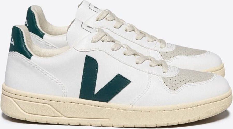 Veja Witte Groene Vegan Tennisgeïnspireerde Sneaker White