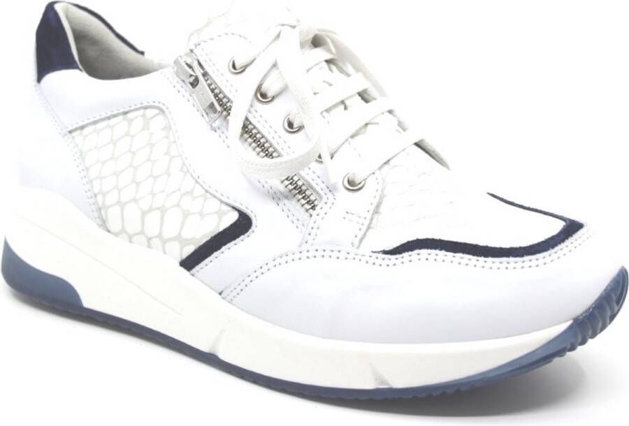 Verhulst 1333 Witte sneaker met blauwe accenten Kleur Wit)