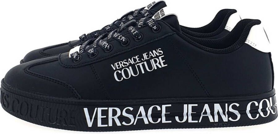 Versace Jeans Couture Logo Sneakers met Rubberen Zool Black Heren