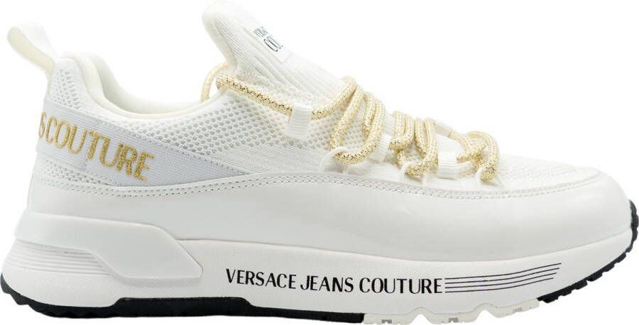 Versace Jeans Couture Witte platte schoenen met logodetail White Dames