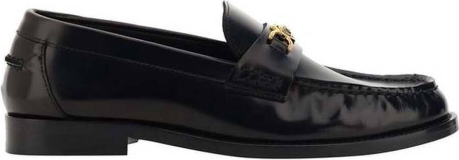 Versace Leren instapper met Medusa-plaquette Black Dames