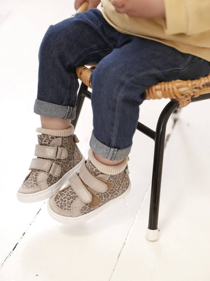 vertbaudet Hoge leren sneakers voor baby