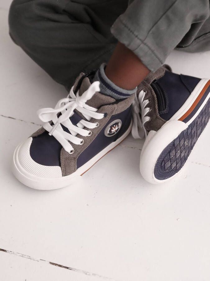 vertbaudet Hoge sneakers met veters en rits