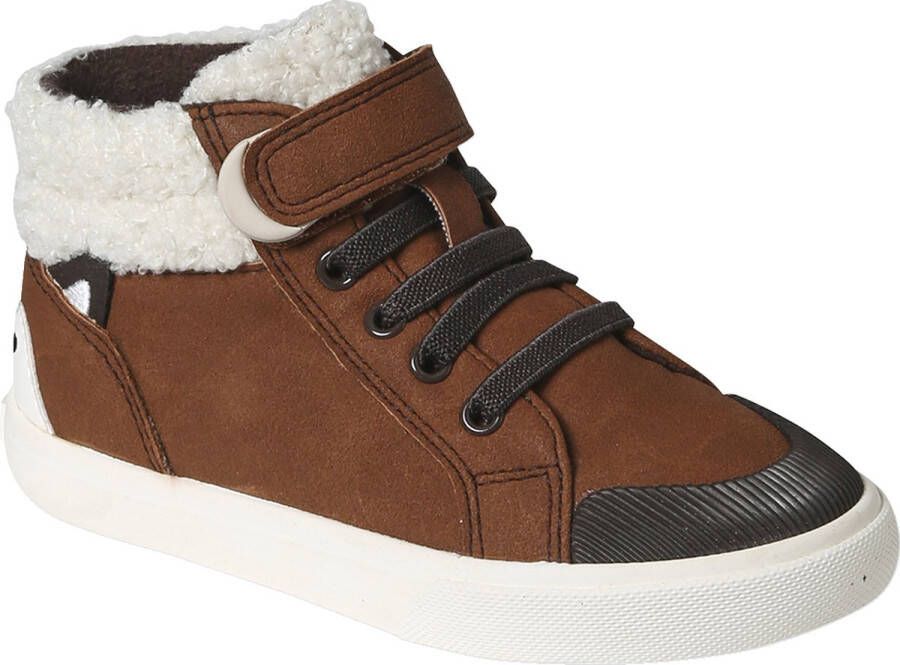 vertbaudet Hoge sneakers van leer kleutercollectie